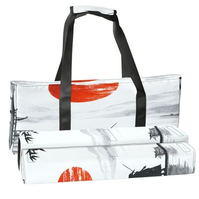 3 Pcs Empty Mahjong Bag Set Japan Traditional japanese painting Sumi e art Japan Traditional Soft American Mahjong Tile Carrying Case Rack and Pushers Bags Game Night Accessories Gifts for Women
