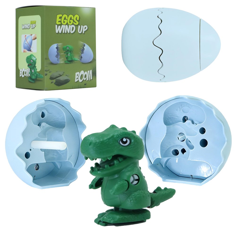 Dinosaur Egg Hatching Toy, Rotate the Egg to Hatch a Walking Animal, Reusable Clockwork Fun Animal Toy for Boys and Girls, Ideal Gift for Birthdays, Holidays, and Easter (Green Dinosaur)