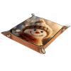 Microfiber Leather Dice Trays Folding for RPG DND Table Games, Dice Holder Storage Box Portable Folding Rolling Dice Tray Snowman, 20.5x20.5cm view 2