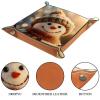 Microfiber Leather Dice Trays Folding for RPG DND Table Games, Dice Holder Storage Box Portable Folding Rolling Dice Tray Snowman, 20.5x20.5cm view 3