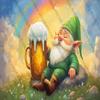 Jigsaw Puzzles 1000 Pieces Gnome in A Green Outfit Leaning Against Giant Beer Mug with Foam Spilling Large Puzzle Family Game Decompression Education Gift for DIY Intellective Educational view 1