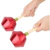 2Pcs Sand Hammer Instrument, Percussion Shaker Orff Preschool Toy, Professional Aluminum Sand Hammer with Solid Wood Grip, Safe and Durable Musical Toy for Children's Performance a (Red) view 4