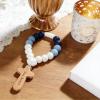 12 Pcs Baptism Rosary Beads with Wood Cross, Catholic Silicone Baby Rosary Bulk with White Mesh Bags Cards, Baptism First Communion Christian Party Favors view 3