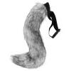 3Pcs Fursuit Fox Mask Claws Tail Set,Kawayi Plush Furry Kig Mask,Anime Animal Fursuit Cat Fox Headgear Outfit (Grey) view 3