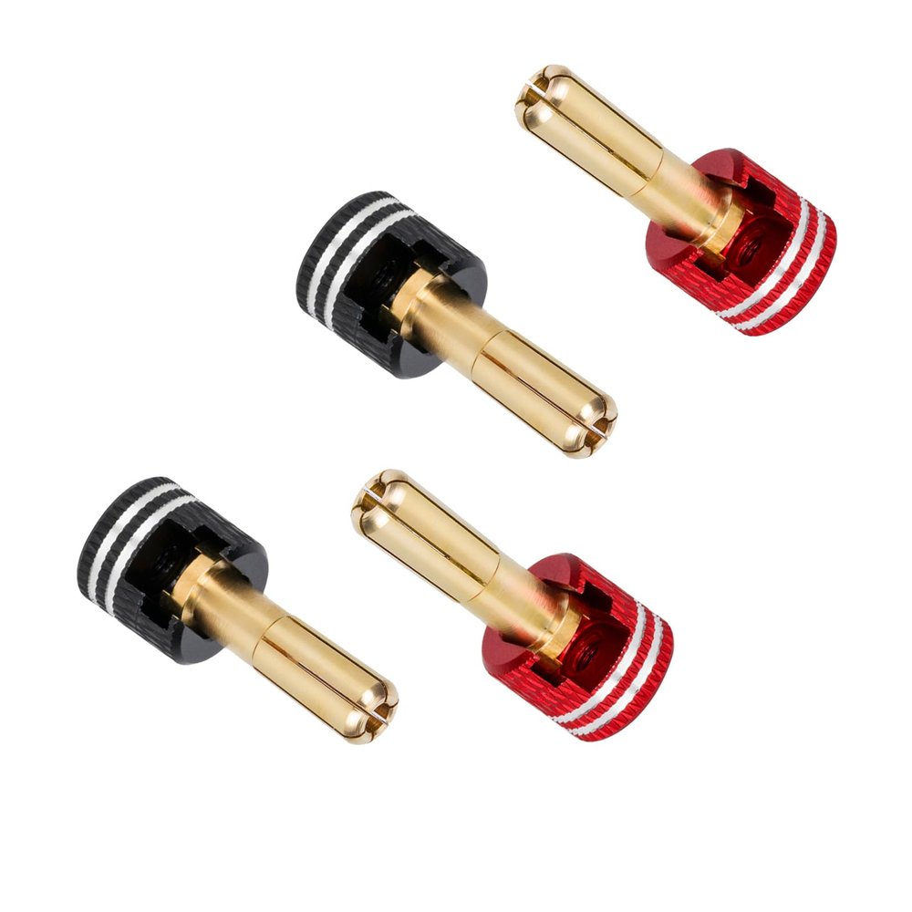 4Pcs RC Heatsink Bullet Plug Connectors & Grips for 1/10 RC Crawler Car Upgrade Parts (5mm)