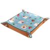 Microfiber Leather Dice Trays Folding for RPG DND Table Games, Dice Holder Storage Box Portable Folding Rolling Dice Tray Hamsters Strawberry Hearts, 20.5x20.5cm view 2