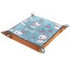 Microfiber Leather Dice Trays Folding for RPG DND Table Games, Dice Holder Storage Box Portable Folding Rolling Dice Tray Sweet Cherry Cats, 20.5x20.5cm view 2