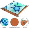 Microfiber Leather Dice Trays Folding for RPG DND Table Games, Dice Holder Storage Box Portable Folding Rolling Dice Tray Blue Turtle Green, 20.5x20.5cm view 3