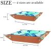 Microfiber Leather Dice Trays Folding for RPG DND Table Games, Dice Holder Storage Box Portable Folding Rolling Dice Tray Blue Turtle Green, 20.5x20.5cm view 4