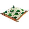 Microfiber Leather Dice Trays Folding for RPG DND Table Games, Dice Holder Storage Box Portable Folding Rolling Dice Tray St. Patrick's Hat, 16x16cm view 2