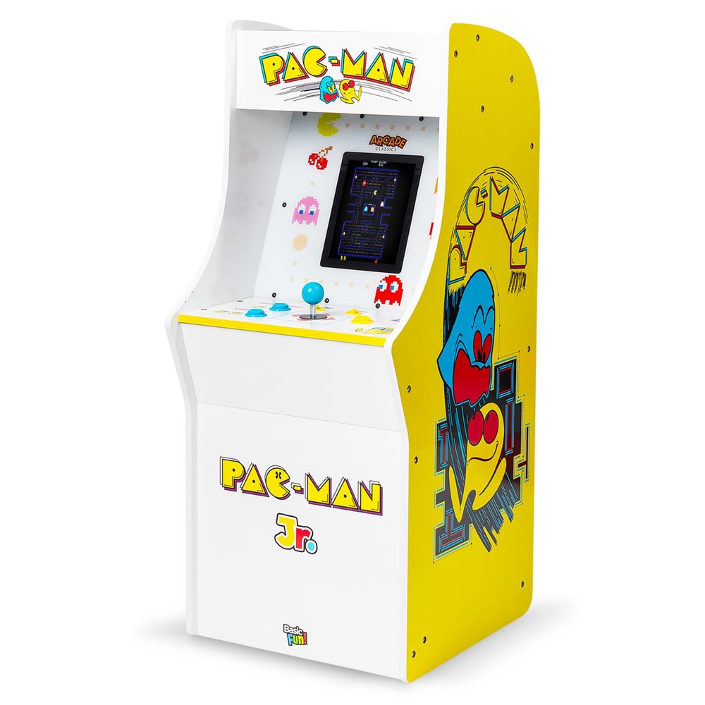 Arcade Classics Pac Man Jr Series Free Standing Machine, 3 Games, 8" Liquid Crystal Screen - Arcade Game for Basements, Garages, or Game Rooms