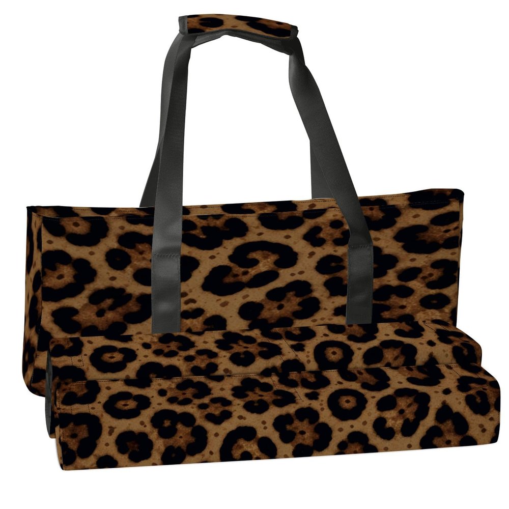 3 Pcs Empty Mahjong Bag Set Seamless leopard texture leopard fur leather print African animals Soft American Mahjong Tile Carrying Case Rack and Pushers Bags Game Night Accessories Gifts for Women