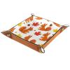 Microfiber Leather Dice Trays Folding for RPG DND Table Games, Dice Holder Storage Box Portable Folding Rolling Dice Tray Squirrel Maple Leaf, 20.5x20.5cm view 2