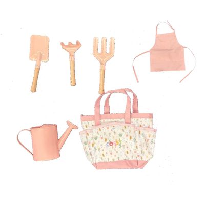 cossy Kids Gardening Set, 13PCS Garden Tool Kit for Kids and Toddlers Boys Girls, Includes Tote Bag, Watering Can, Shovels, Rake, Kids Gardening Gloves, Apron, Garden Book and More, Pink