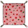 Microfiber Leather Dice Trays Folding for RPG DND Table Games, Dice Holder Storage Box Portable Folding Rolling Dice Tray Daisy Strawberry Pink, 16x16cm view 1