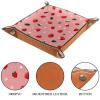 Microfiber Leather Dice Trays Folding for RPG DND Table Games, Dice Holder Storage Box Portable Folding Rolling Dice Tray Daisy Strawberry Pink, 16x16cm view 3