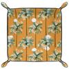 Microfiber Leather Dice Trays Folding for RPG DND Table Games, Dice Holder Storage Box Portable Folding Rolling Dice Tray Coconut Tree Floral Yellow, 20.5x20.5cm view 1