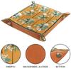 Microfiber Leather Dice Trays Folding for RPG DND Table Games, Dice Holder Storage Box Portable Folding Rolling Dice Tray Coconut Tree Floral Yellow, 20.5x20.5cm view 3
