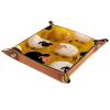 Microfiber Leather Dice Trays Folding for RPG DND Table Games, Dice Holder Storage Box Portable Folding Rolling Dice Tray Cartoon Sheep Yellow, 16x16cm view 2