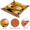 Microfiber Leather Dice Trays Folding for RPG DND Table Games, Dice Holder Storage Box Portable Folding Rolling Dice Tray Cartoon Sheep Yellow, 16x16cm view 3