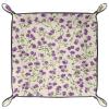 Microfiber Leather Dice Trays Folding for RPG DND Table Games, Dice Holder Storage Box Portable Folding Rolling Dice Tray Purple Fresh Flowers, 20.5x20.5cm view 1