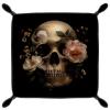 Microfiber Leather Dice Trays Folding for RPG DND Table Games, Dice Holder Storage Box Portable Folding Rolling Dice Tray Flowers Skull, 16x16cm view 1