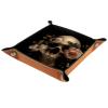 Microfiber Leather Dice Trays Folding for RPG DND Table Games, Dice Holder Storage Box Portable Folding Rolling Dice Tray Flowers Skull, 16x16cm view 2