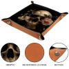 Microfiber Leather Dice Trays Folding for RPG DND Table Games, Dice Holder Storage Box Portable Folding Rolling Dice Tray Flowers Skull, 16x16cm view 3