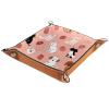 Microfiber Leather Dice Trays Folding for RPG DND Table Games, Dice Holder Storage Box Portable Folding Rolling Dice Tray Strawberry Dogs, 20.5x20.5cm view 2