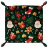 Microfiber Leather Dice Trays Folding for RPG DND Table Games, Dice Holder Storage Box Portable Folding Rolling Dice Tray Green Christmas Background, 20.5x20.5cm view 1