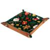 Microfiber Leather Dice Trays Folding for RPG DND Table Games, Dice Holder Storage Box Portable Folding Rolling Dice Tray Green Christmas Background, 20.5x20.5cm view 2