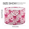 Takiito Bow Box Storage Basket for Organizing, Fabric Collapsible Basket with Cotton Rope Handle for Bathroom Laundry Nursery view 2