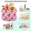 Takiito Bow Box Storage Basket for Organizing, Fabric Collapsible Basket with Cotton Rope Handle for Bathroom Laundry Nursery view 4