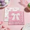 100 Pcs Pink Bow Napkins, Coquette Theme Party Napkins for Pink Bow Birthday Decorations Baby Shower Bridal Coquette Birthday Decorations view 4