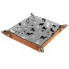 Microfiber Leather Dice Trays Folding for RPG DND Table Games, Dice Holder Storage Box Portable Folding Rolling Dice Tray Dogs Grey Pattern, 16x16cm view 2