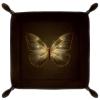 Microfiber Leather Dice Trays Folding for RPG DND Table Games, Dice Holder Storage Box Portable Folding Rolling Dice Tray Gold Growing Butterflies, 20.5x20.5cm view 1