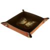 Microfiber Leather Dice Trays Folding for RPG DND Table Games, Dice Holder Storage Box Portable Folding Rolling Dice Tray Gold Growing Butterflies, 20.5x20.5cm view 2