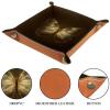 Microfiber Leather Dice Trays Folding for RPG DND Table Games, Dice Holder Storage Box Portable Folding Rolling Dice Tray Gold Growing Butterflies, 20.5x20.5cm view 3