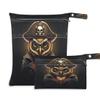Takiito Pirate Owl 2 Pcs Wet Dry Bags for Cloth Diapers, Waterproof & Reusable Wet Bag for Nursery Beach Pool Gym with Two Zippered Pockets view 1