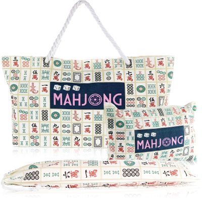 Bornerwhite 3 Pcs Empty Mahjong Bag Set for Tiles and Racks American Mahjong Case Travel Bag Tote Carrying Bags Cute Mah Jong Accessories Mahj Rack Storage Bags Carrying Case(Modern)
