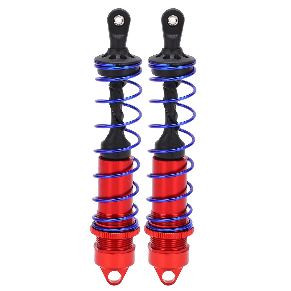 2Pcs Aluminum Alloy Shocks Absorber, High Efficiency Shock Absorption Dampers Suspension, Strong and Durable RC Shocks Absorber for 1/8 Remote Control Car, Upgrade Replacement Acce (Red)
