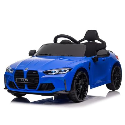 12v Kids Ride-On Toy Car with Parent Remote Control, 2.4G, Three-Speed Adjustable, Power Display, USB/MP3/Bluetooth, LED Lights, for Ages 2-5, Indoor Outdoor Play (Blue)