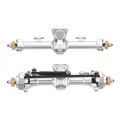 Aluminum Alloy Sturdy RC AXLE Assembly Perfect for AXIAL SCX24 AXI90081 AXI00001 AXI00002 1/24 RC CAR (Silver)