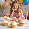 12 Pcs Happy 16th Birthday Cupcake Toppers Glitter Hello Sixteen Cake Decor Pink Cake Decorations for 16th Birthday Party Supplies view 3