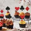 12 Pcs Casino Cupcake Toppers Glitter Poker Game Cupcake Picks for Las Vegas Casino Night Theme Gambling Birthday Party Cupcake Decorations Supplies view 3