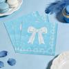 100 Pcs Blue Bow Napkins, Coquette Theme Party Napkins for Blue Bow Birthday Decorations Baby Shower Bridal Coquette Birthday Decorations view 4
