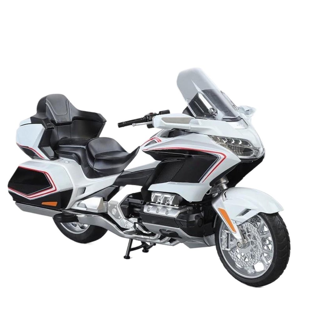 Collection 1/11 for H-ONDA Gold Wing GL800 2021 Alloy Diecast Metal Model Motorcycle Sound Light Toy Gift(White)
