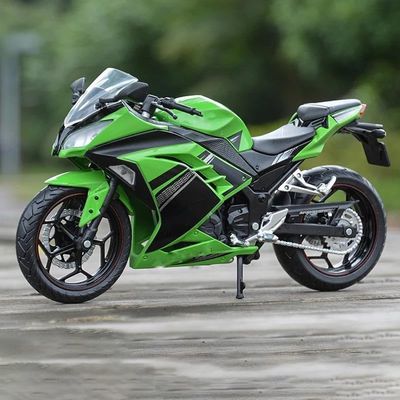 PuLaif Collection Off Road Toys 1:12 for for Ninja 250 Ornaments Gifts Motorcycle Model Collection(Green)