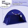 HONEY JOY Bed Tent Twin for Kids, Foldable Play Tent Canopy w/Flags, Windows, Indoor Outdoor Playhouse Toddler Tent, 79 x 39 x 48, Washable, Kids Tent for Boys Girls Aged 3+, Birthday (Navy) view 3