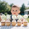 12 Pcs Baby Shower Cupcake Toppers Green Leaves Welcome Baby Cupcake Picks for Gender Reveal Boys Girls Birthday Party Cupcake Decorations Supplies view 3